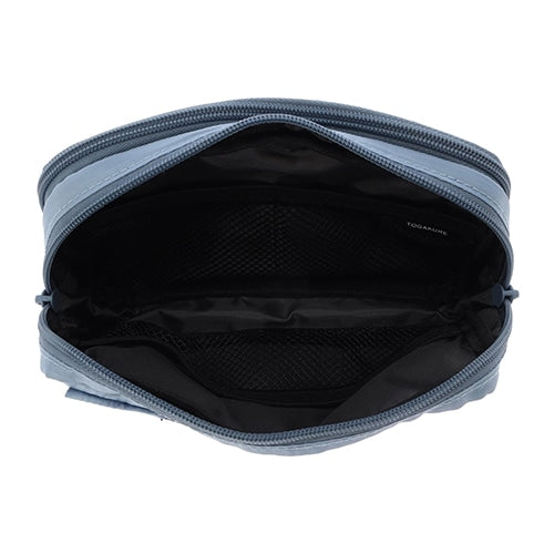 Gray pouch with zipper on a white background