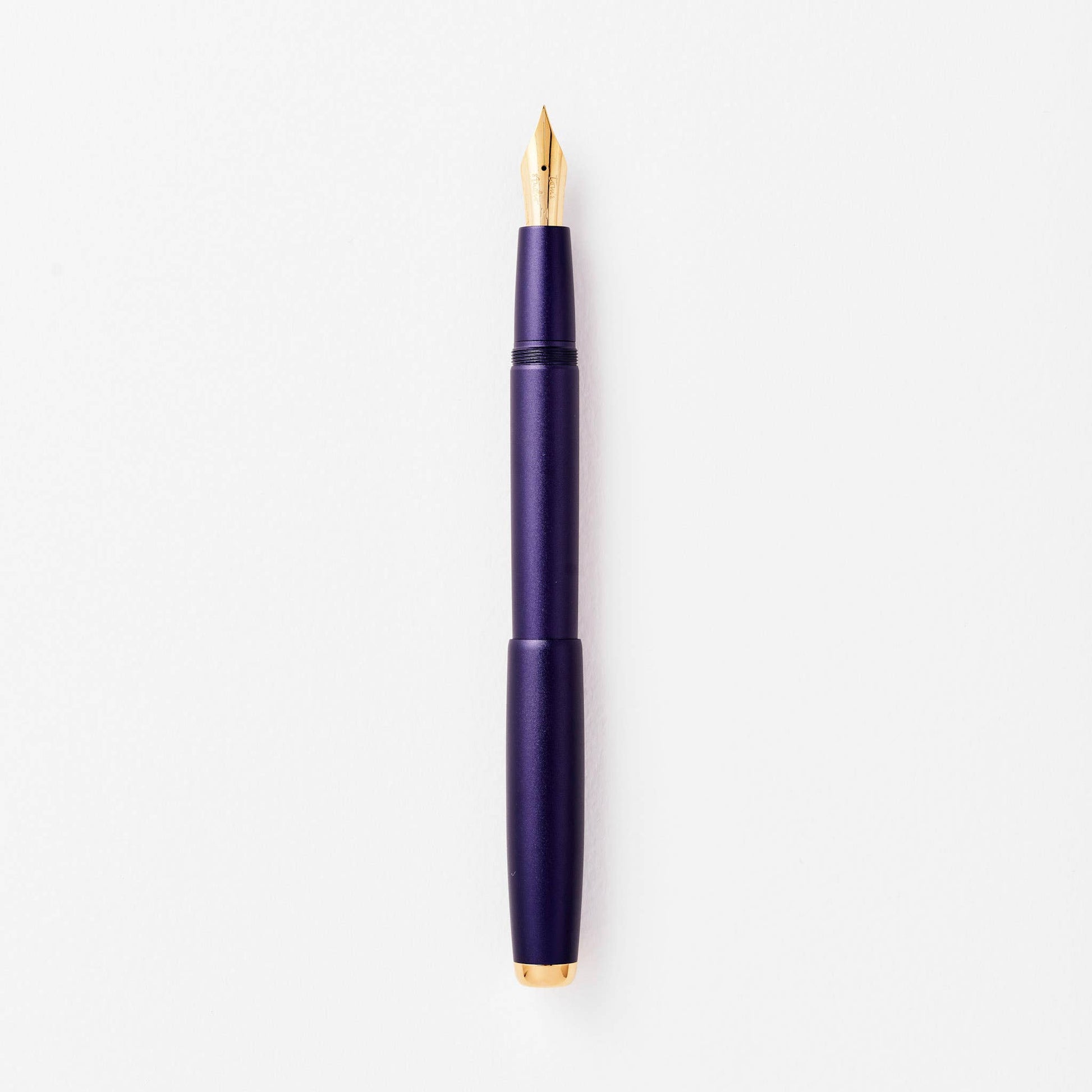 Iris fountain pen with gold accents on a white background