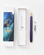 Iris fountain pen with packaging on a white background
