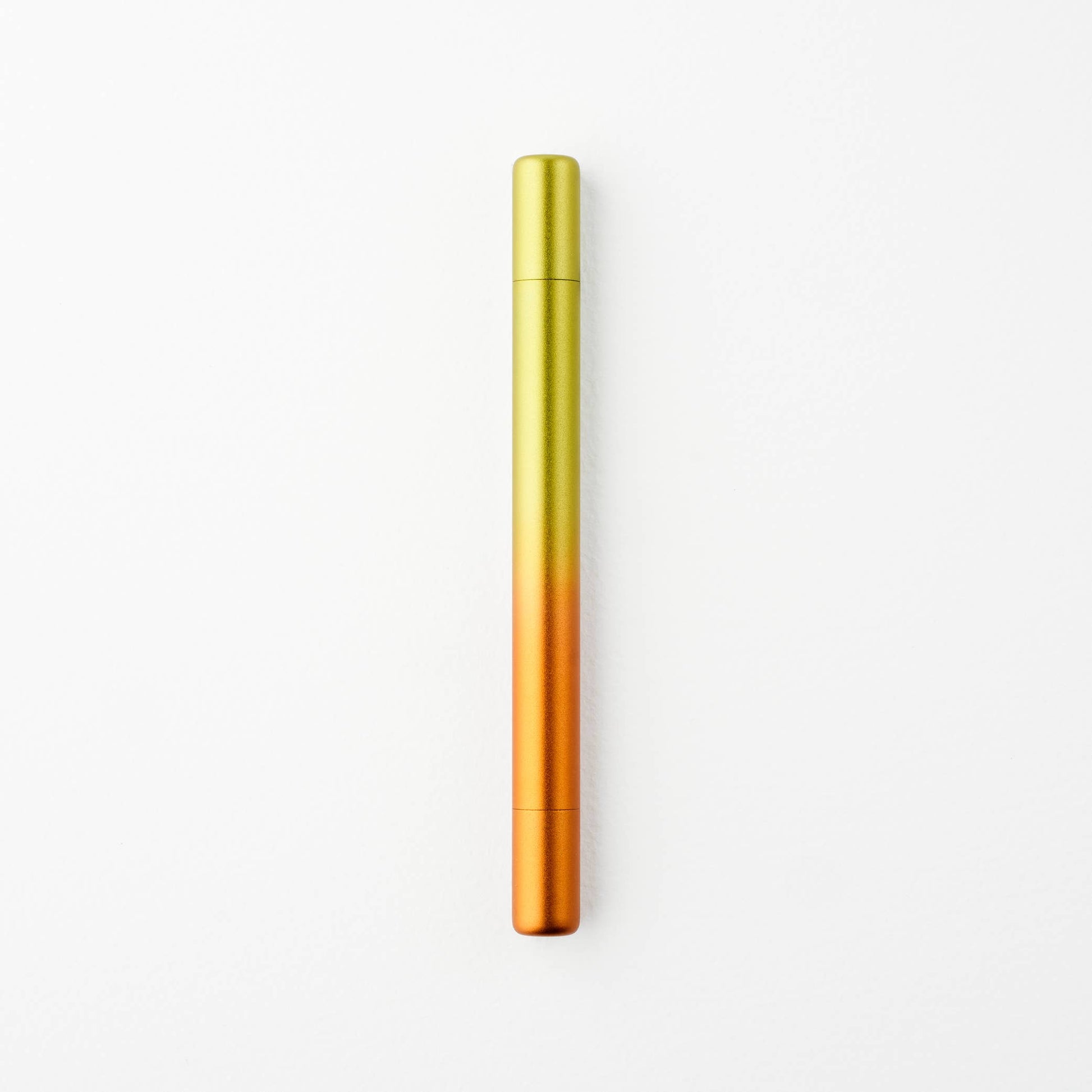 Gradient-colored pen-like object on a white background