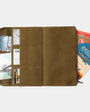 Traveler's Factory Cotton Zipper Case Olive Open 1