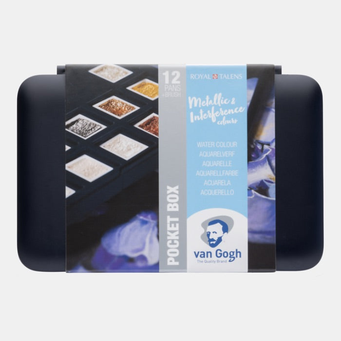Van Gogh Watercolour Pan Pocket Box 12 Colours - Metallic