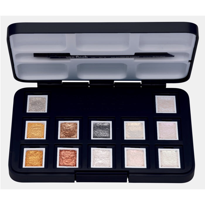 Van Gogh Watercolour Pan Pocket Box 12 Colours - Metallic
