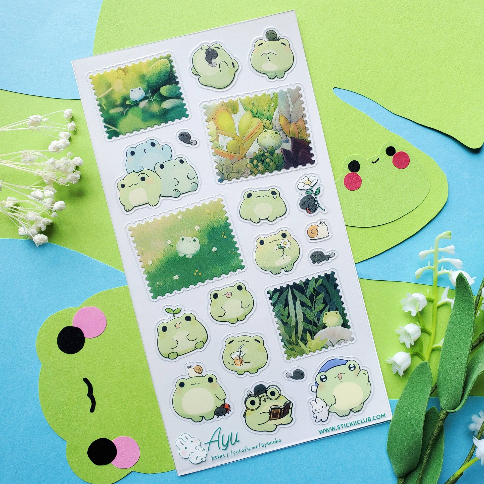Kawaii Frog’s Life Sticker Sheet