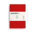 Red notebook with white cover featuring Leuchtturm1917 branding on a white background