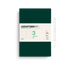 Green notebook with white pen on a white background, featuring Leuchtturm1917 branding.