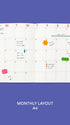Calendar with monthly layout on a blue background