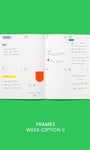 Weekly planner with text on a green background