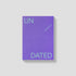 Purple notebook with 'UNDATED' text on a light gray background