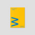 Yellow planner with blue 'W' logo and 'mishmash' branding on a gray background