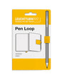 Leuchtturm1917 pen loop packaging with a yellow background and pen illustration.