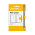 Leuchtturm1917 pen loop packaging with a yellow background and pen illustration.